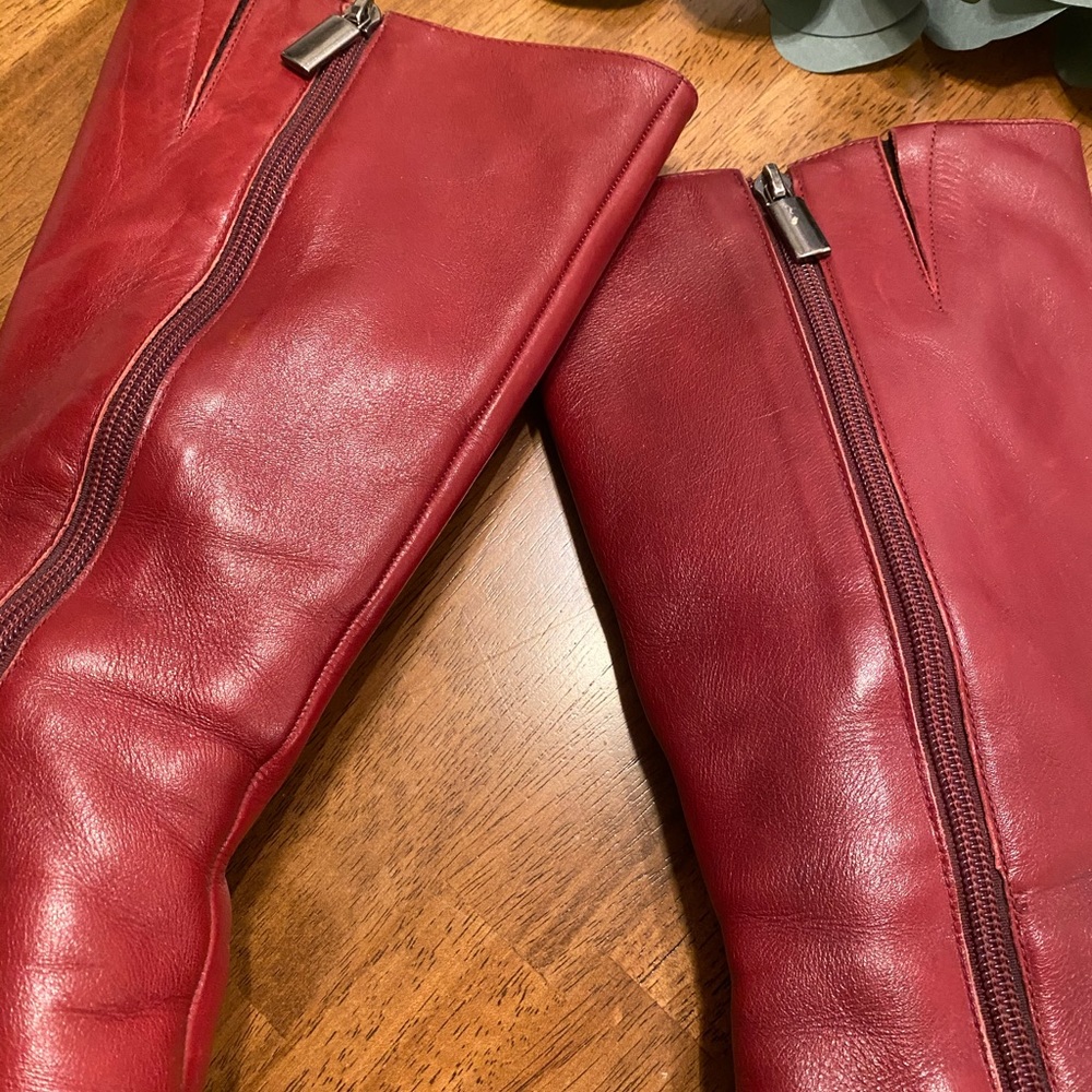 Nine West Red Leather Boot 8.5 - Picture 8 of 8